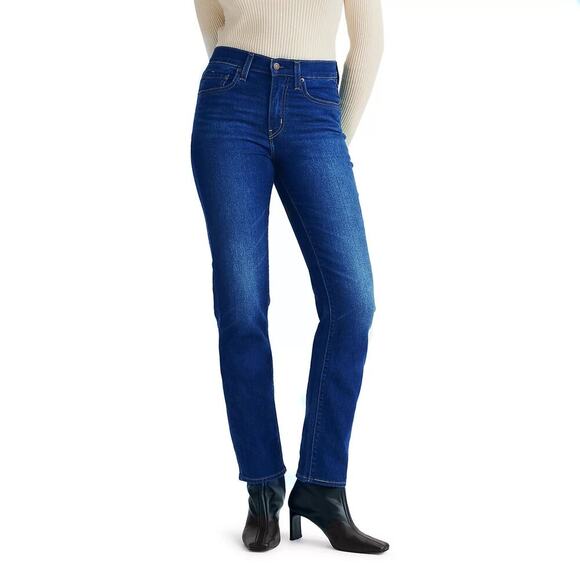 Levi's 724 High Rise Medium Wash Straight Leg Denim Jeans Size 26 - Picture 1 of 3